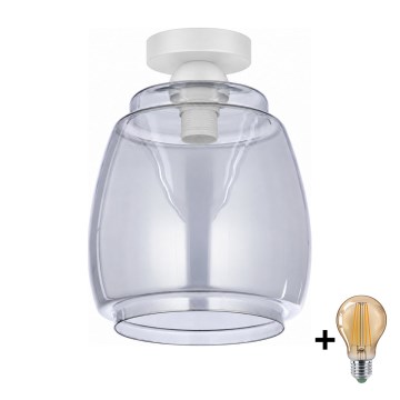 BRILAGI - Plafonieră LED RETRO GLASS 1xE27/60W/230V Ø 26 cm alb/gri fumuriu
