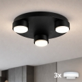 Brilagi - Plafonieră LED RGB+CCT reglabilă MONO 3xGX53/14W/230V 2700-6500K Wi-Fi Tuya diam. 30 cm neagră
