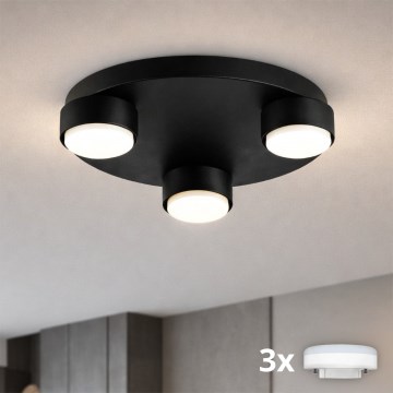Brilagi - Plafonieră LED RGB+CCT reglabilă MONO 3xGX53/14W/230V 2700-6500K Wi-Fi Tuya diam. 30 cm neagră
