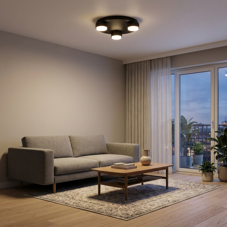 Brilagi - Plafonieră LED RGB+CCT reglabilă MONO 3xGX53/14W/230V 2700-6500K Wi-Fi Tuya diam. 30 cm neagră