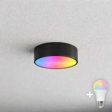 BRILAGI - Plafonieră LED RGBW CLARE pentru baie, reglabilă, 1xE27/12W/230V, 2700-6500K, Ø 20 cm, IP54, Wi-Fi, neagră