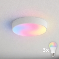 Brilagi - Plafonieră LED RGBW CLARE pentru baie, reglabilă, 3xE27/9W/230V, 2700-6500K, Ø 40 cm, IP54, Wi-Fi, alb