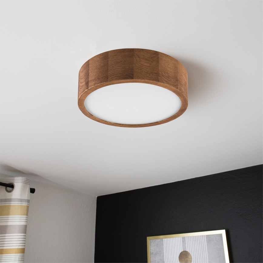 Brilagi - Plafonieră LED RGBW dimmabilă CARVALHO 1xE27/9W/230V 2700-6500K Wi-Fi stejar Ø 27,5 cm