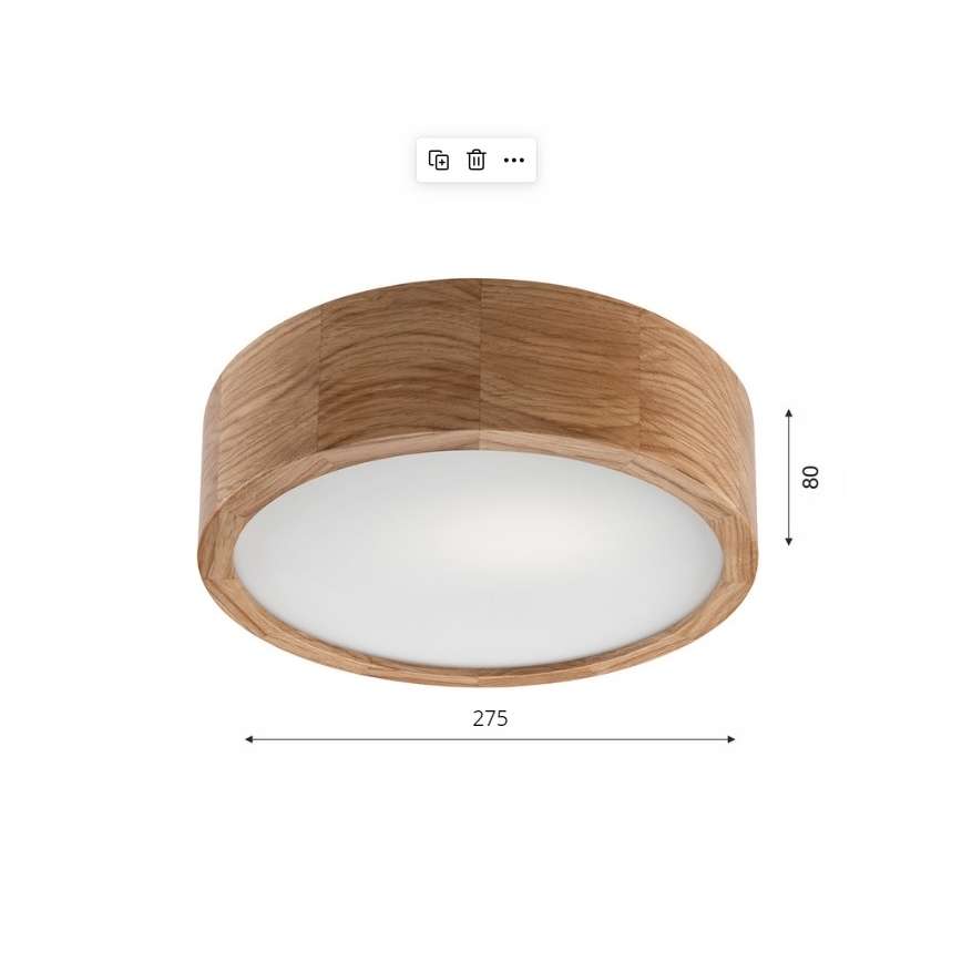 Brilagi - Plafonieră LED RGBW reglabilă CARVALHO, 1x E27 / 9W / 230V, 2700–6500K, Wi-Fi, stejar, Ø 27,5 cm