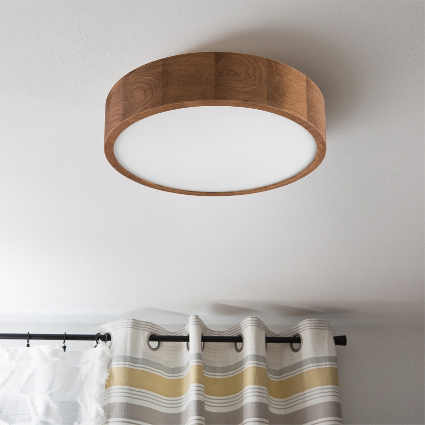 Brilagi - Plafonieră LED RGBW dimabilă CARVALHO, 2xE27/9W/230V, 2700-6500K, Wi-Fi, stejar, Ø 37,5 cm