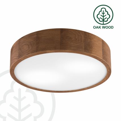 Brilagi - Plafonieră LED RGBW dimabilă CARVALHO, 2xE27/9W/230V, 2700-6500K, Wi-Fi, stejar, Ø 37,5 cm
