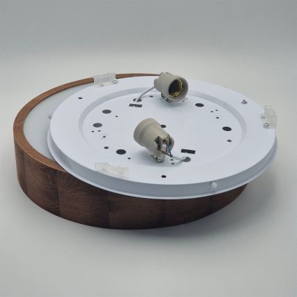 Brilagi - Plafonieră LED RGBW dimabilă CARVALHO, 2xE27/9W/230V, 2700-6500K, Wi-Fi, stejar, Ø 37,5 cm
