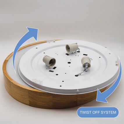 Brilagi - Plafonieră LED RGBW reglabilă CARVALHO 3xE27/15W/230V 2700-6500K Wi-Fi stejar Ø 47,5 cm