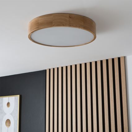Brilagi - Plafonieră LED RGBW reglabilă CARVALHO 3xE27/9W/230V 2700-6500K Wi-Fi stejar Ø 47,5 cm