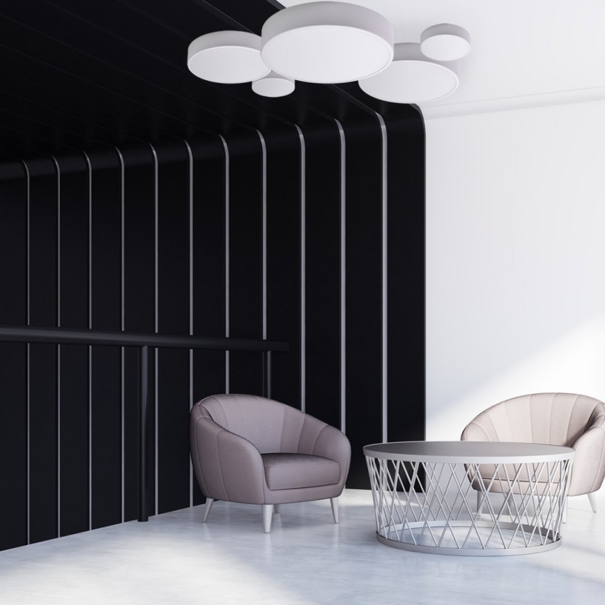 Brilagi CLARE Plafonieră LED RGBW reglabilă 1xE27, 9W, 230V, 2700–6500K, Ø 20 cm, Wi‑Fi, alb