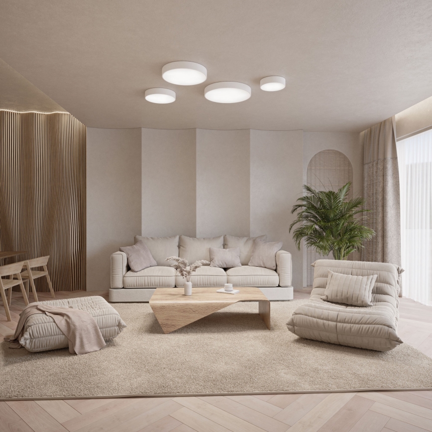 Brilagi CLARE Plafonieră LED RGBW reglabilă 1xE27, 9W, 230V, 2700–6500K, Ø 20 cm, Wi‑Fi, alb