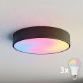 BRILAGI - Plafonieră LED RGBW dimabilă CLARE 3xE27/12W/230V 2700-6500K Ø 40 cm neagră