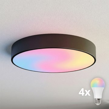BRILAGI - Plafonieră LED RGBW dimabilă CLARE 4xE27/12W/230V 2700-6500K Ø 50 cm neagră