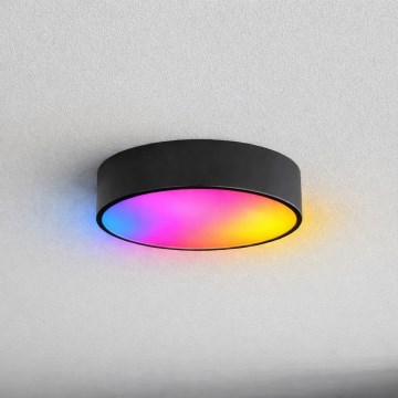 Brilagi - Plafonieră LED RGBW dimabilă pentru baie CLARE, 2xE27/9W/230V, 2700-6500K, Ø 30 cm, IP54, Wi-Fi, negru