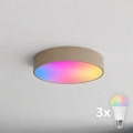 BRILAGI - Plafonieră LED RGBW dimabilă pentru baie CLARE 3xE27/12W/230V 2700-6500K Ø 40 cm IP54 bej