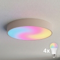 BRILAGI - Plafonieră LED RGBW dimmabilă CLARE 4xE27/12W/230V 2700-6500K Ø50 cm bej