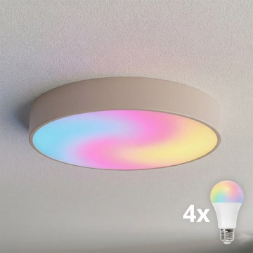BRILAGI - Plafonieră LED RGBW dimmabilă CLARE 4xE27/12W/230V 2700-6500K Ø50 cm bej