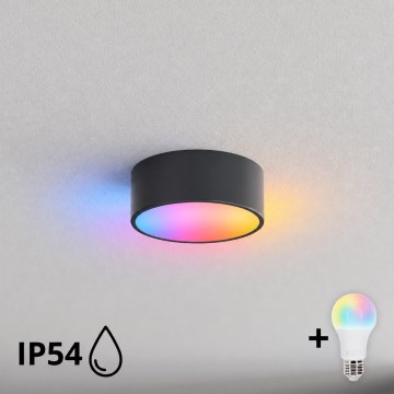 BRILAGI - Plafonieră LED RGBW reglabilă pentru baie CLARE 1xE27/12W/230V Ø 20 cm antracit IP54