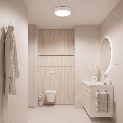 Brilagi - Plafonieră LED RGBW CLARE pentru baie, reglabilă, 3xE27/9W/230V, 2700-6500K, Ø 40 cm, IP54, Wi-Fi, alb