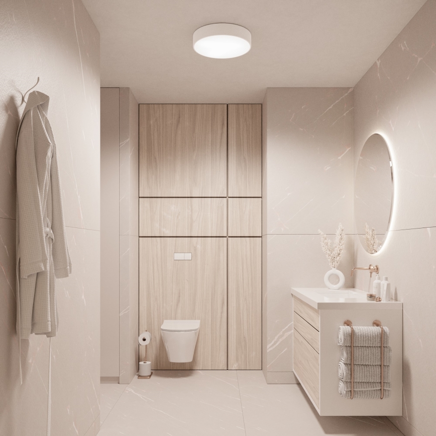 Brilagi - Plafonieră LED RGBW CLARE pentru baie, reglabilă, 3xE27/9W/230V, 2700-6500K, Ø 40 cm, IP54, Wi-Fi, alb