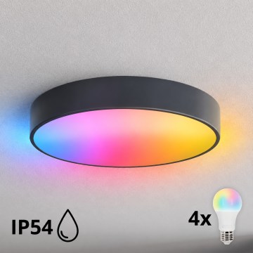 BRILAGI - Plafonieră LED RGBW reglabilă pentru baie CLARE 4xE27/12W/230V Ø 50 cm antracit IP54