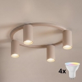 Brilagi - Plafonieră LED RGBW reglabilă SELE 4xGU10/6,5W/230V 2700-6500K bej