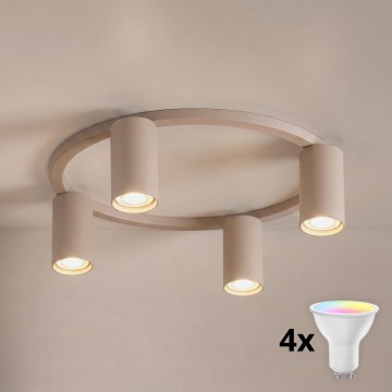 Brilagi - Plafonieră LED RGBW reglabilă SELE 4xGU10/6,5W/230V 2700-6500K bej