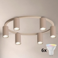 Brilagi - Plafonieră LED RGBW reglabilă SELE 6xGU10/6,5W/230V 2700-6500K bej + telecomandă