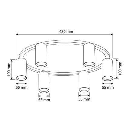 Brilagi - LED RGBW corp de iluminat de tavan dimabil SELE 6xGU10/6,5W/230V 2700-6500K alb + telecomandă