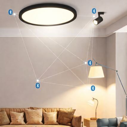 Brilagi VIBE - plafonieră LED RGBW reglabilă LED/36W/230V 3000–6500K Ø 40 cm, neagră + telecomandă