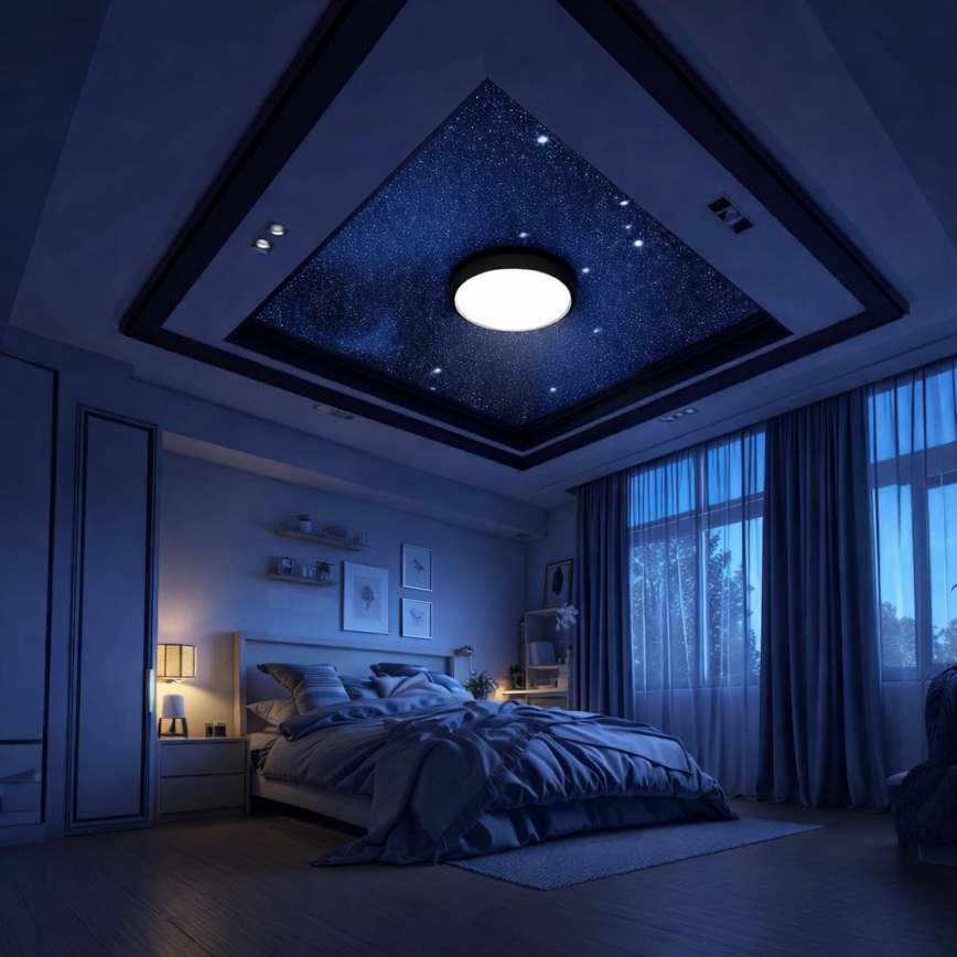 Brilagi VIBE - plafonieră LED RGBW reglabilă LED/36W/230V 3000–6500K Ø 40 cm, neagră + telecomandă