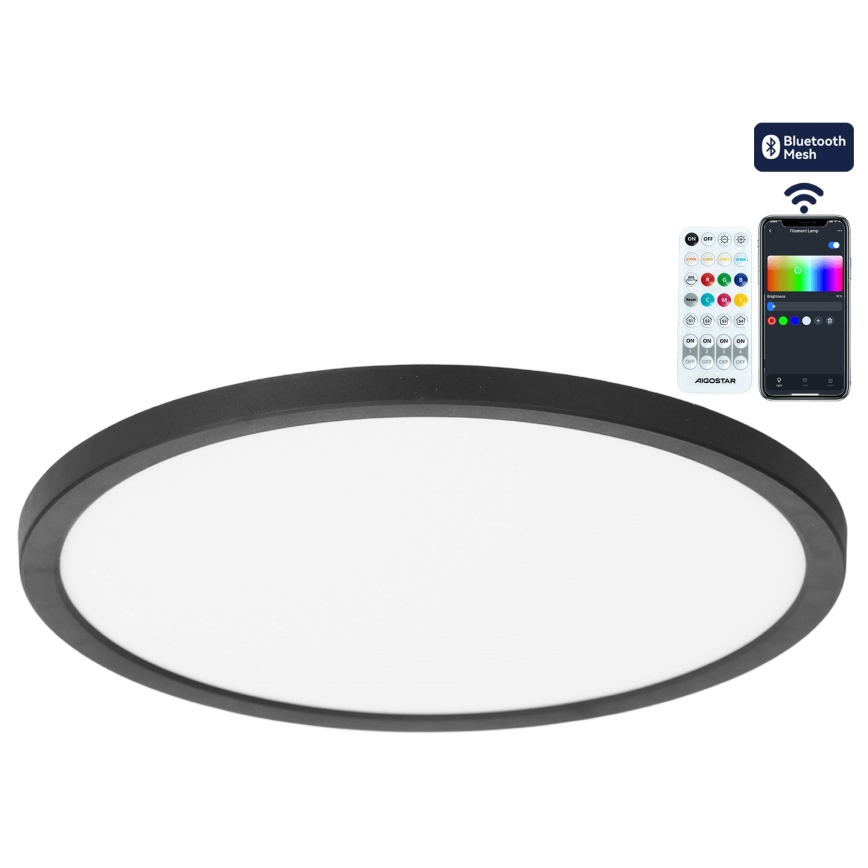 Brilagi VIBE - plafonieră LED RGBW reglabilă LED/36W/230V 3000–6500K Ø 40 cm, neagră + telecomandă
