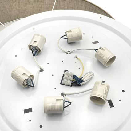 Brilagi - Plafonieră LED SIRIJA 6xE27/15W/230V Ø 80 cm bej