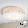Brilagi - Plafonieră LED SIRIJA 6xE27/15W/230V Ø 80 cm, crem