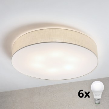 Brilagi - Plafonieră LED SIRIJA 6xE27/15W/230V Ø 80 cm, crem