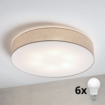 Brilagi - Plafonieră LED SIRIJA, 6xE27/60W/230V, Ø 80 cm, bej