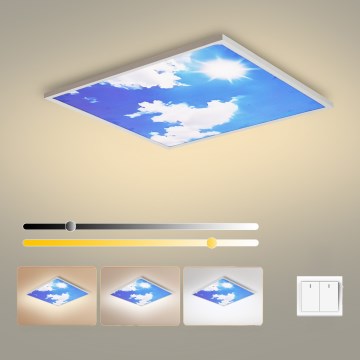 Brilagi - Plafonieră LED SLIMFRAME, 58W, 230V, 60 x 60 cm, argintiu/albastru