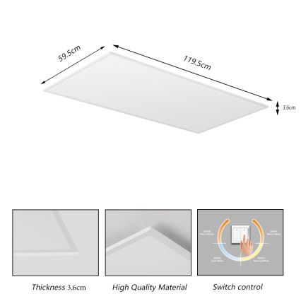 Brilagi - Plafonieră LED SLIMFRAME LED/80W/230V 120x60 cm 3000/4000/6000K albă