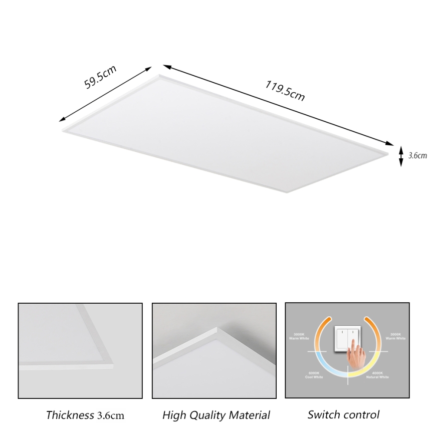 Brilagi - Plafonieră LED SLIMFRAME LED/80W/230V 120x60 cm 3000/4000/6000K albă