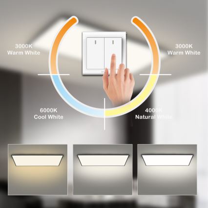 Brilagi - Plafonieră LED SLIMFRAME LED/80W/230V 120x60 cm 3000/4000/6000K neagră