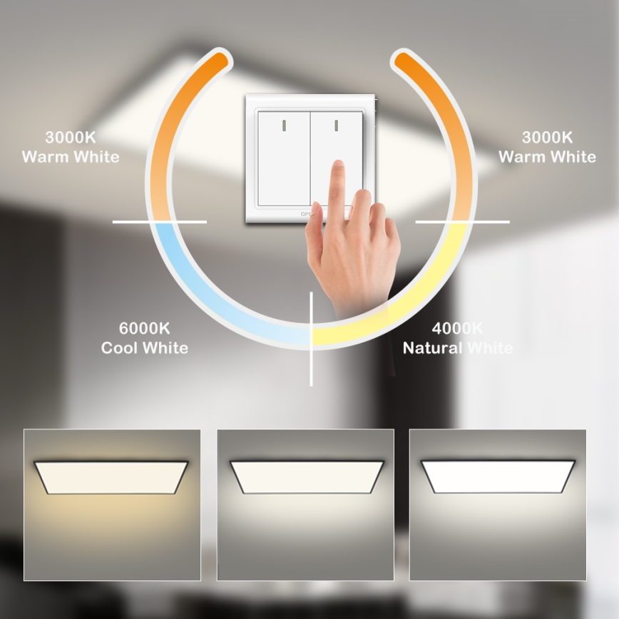 Brilagi - Plafonieră LED SLIMFRAME LED/80W/230V 120x60 cm 3000/4000/6000K neagră