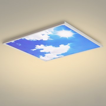 Brilagi - Plafonieră LED SLIMFRAME SKY, 58W, 230V, 60 x 60 cm, argintiu/albastru