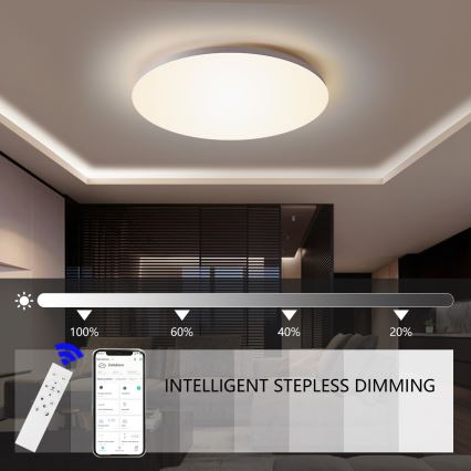 Brilagi - Plafonieră LED SMART reglabilă, 24W, 230V, Ø 38 cm, 3000-6000K, Wi-Fi Tuya Beacon + telecomandă