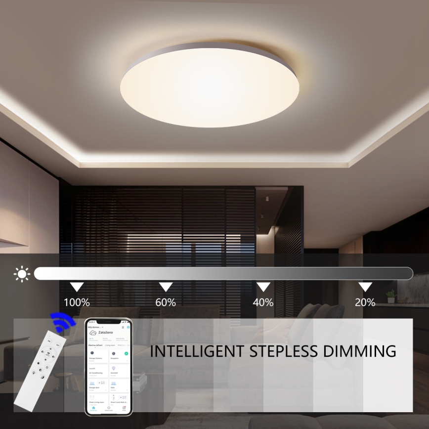 Brilagi - Plafonieră LED SMART reglabilă, 24W, 230V, Ø 38 cm, 3000-6000K, Wi-Fi Tuya Beacon + telecomandă