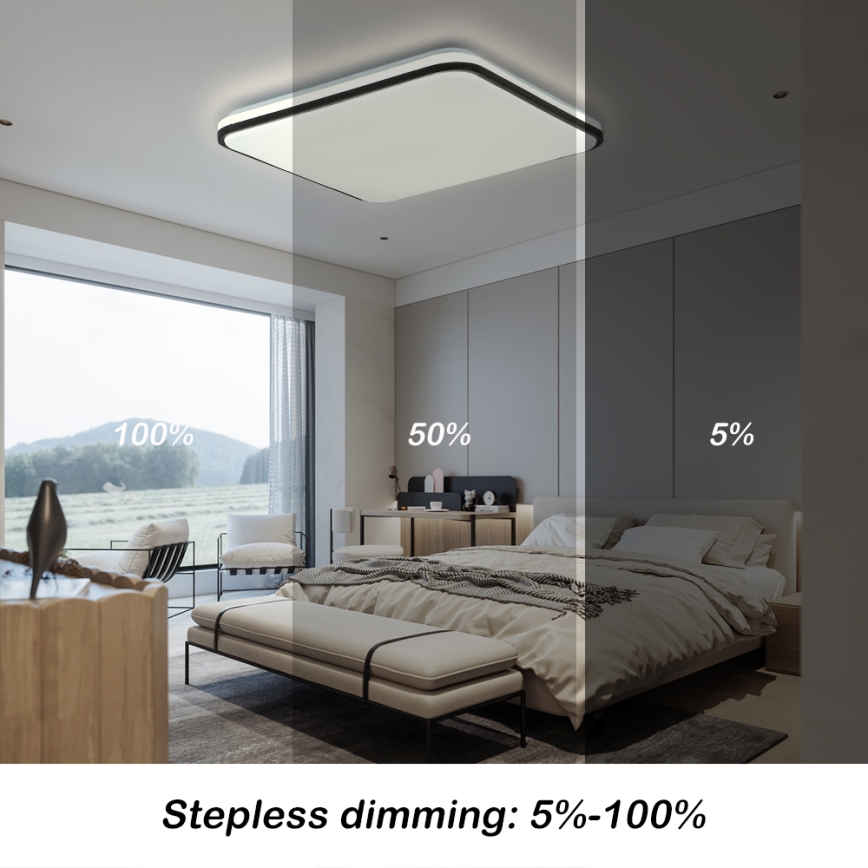 Brilagi - Plafonieră SMART LED dimabilă, 36W/230V, 53x53 cm, 3000-6000K, Wi-Fi Tuya Beacon + telecomandă