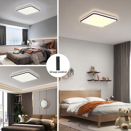 Brilagi - Plafonieră SMART LED dimabilă, 36W/230V, 53x53 cm, 3000-6000K, Wi-Fi Tuya Beacon + telecomandă