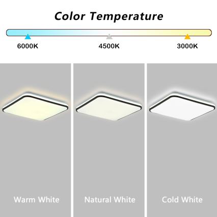 Brilagi - Plafonieră SMART LED dimabilă, 36W/230V, 53x53 cm, 3000-6000K, Wi-Fi Tuya Beacon + telecomandă
