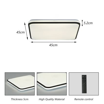 Brilagi - Plafonieră SMART LED dimabilă, 36W/230V, 53x53 cm, 3000-6000K, Wi-Fi Tuya Beacon + telecomandă