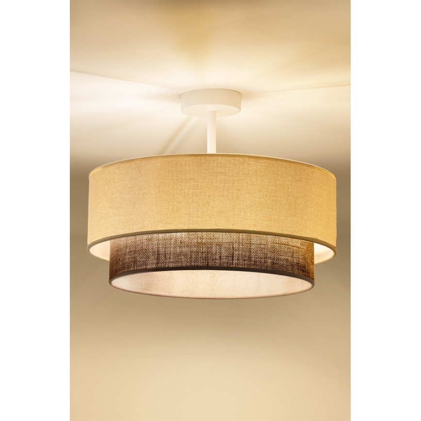 Brilagi - Plafonieră LED stil Boho, 1xE27/15W/230V, Ø 40 cm, crem/maro