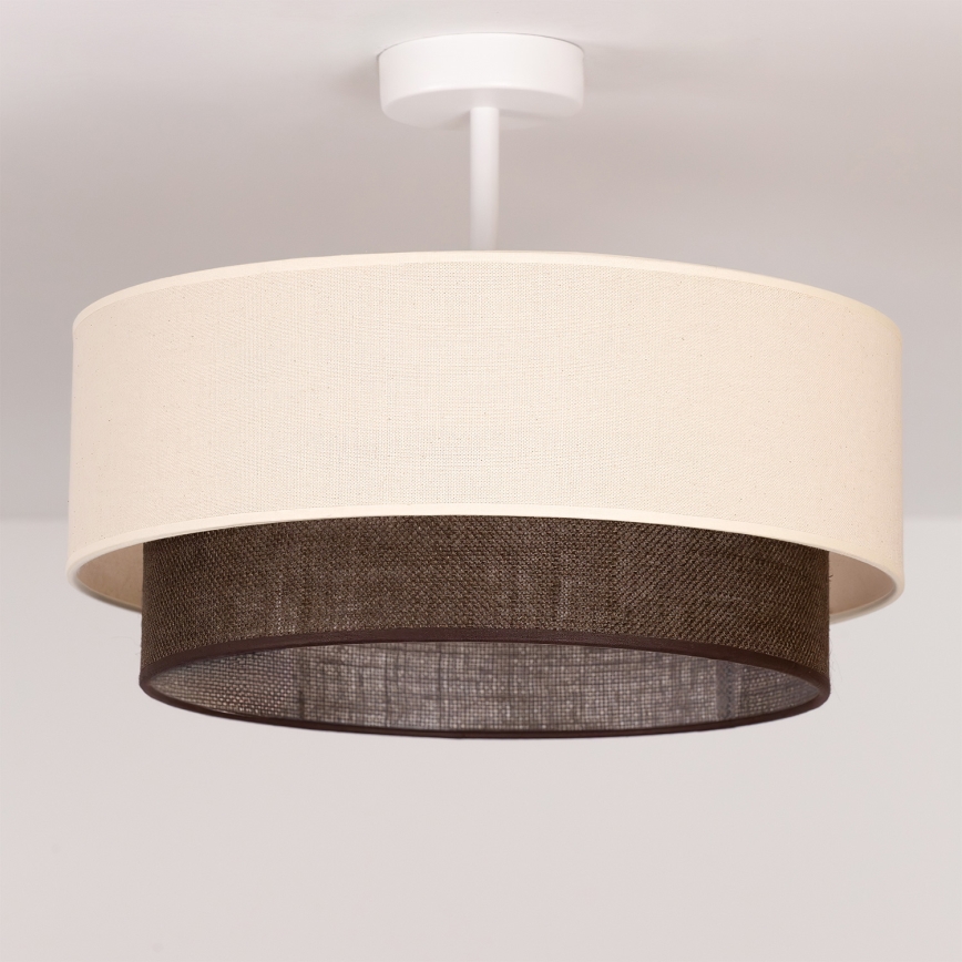 Brilagi - Plafonieră LED stil Boho, 1xE27/15W/230V, Ø 40 cm, crem/maro